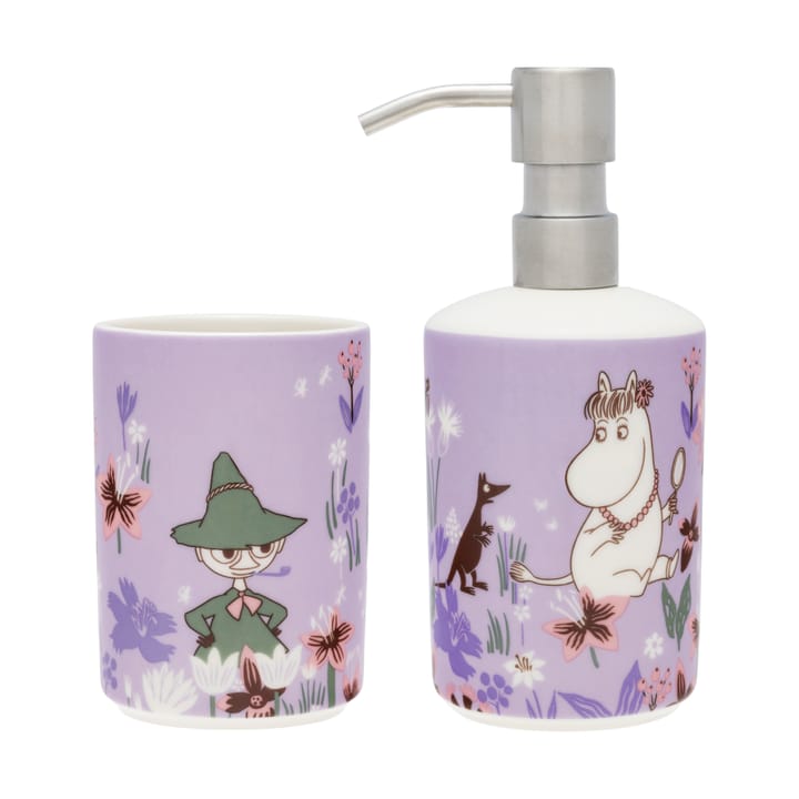 Dispenser per sapone e portaspazzolino Mumin - Giardino floreale - Moomin Arabia