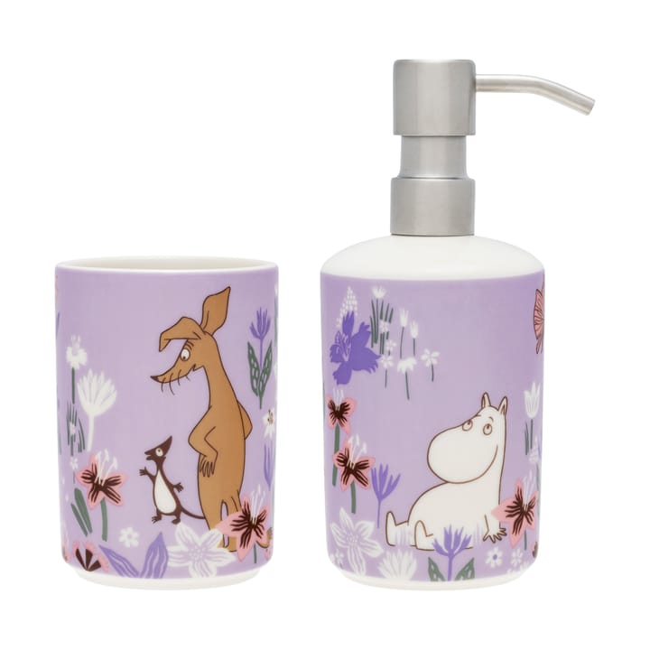 Dispenser per sapone e portaspazzolino Mumin, Giardino floreale Moomin Arabia