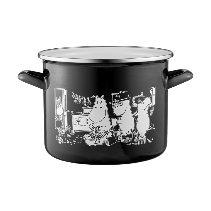 Pentola in smalto Mumin con coperchio alto 3,5 L, Cucina Muurla