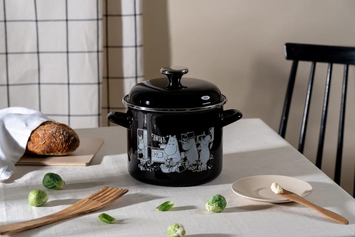 Pentola in smalto Mumin con coperchio alto 3,5 L, Cucina Muurla