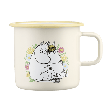 Tazza in metallo smaltato Mumin 55 cl - Fiori - Muurla