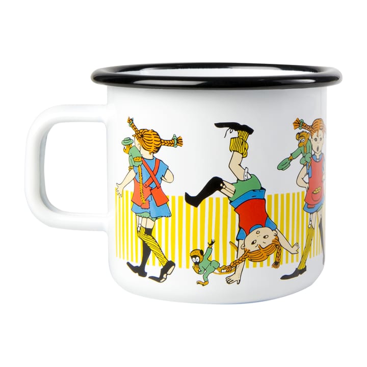 Tazza smaltata 3,7 dl Pippi Calzelunghe, Bianco Muurla