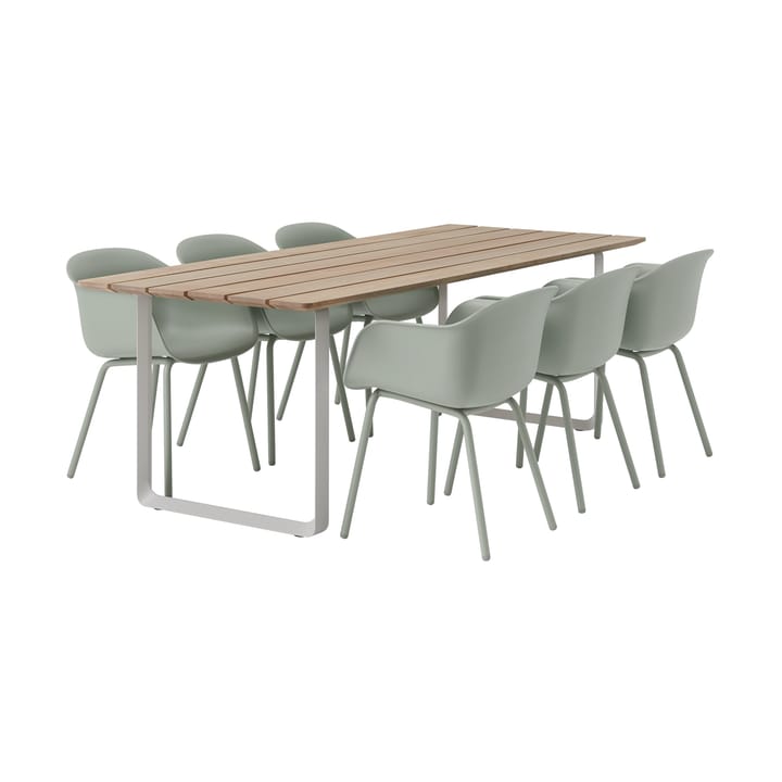 70/70 Tavolo da pranzo outdoor 225x90 cm con struttura in acciaio grigio Muuto