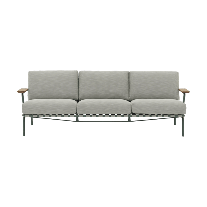 Divano a 3 posti Settle - Ribbed Weave 2 Dark green - Muuto