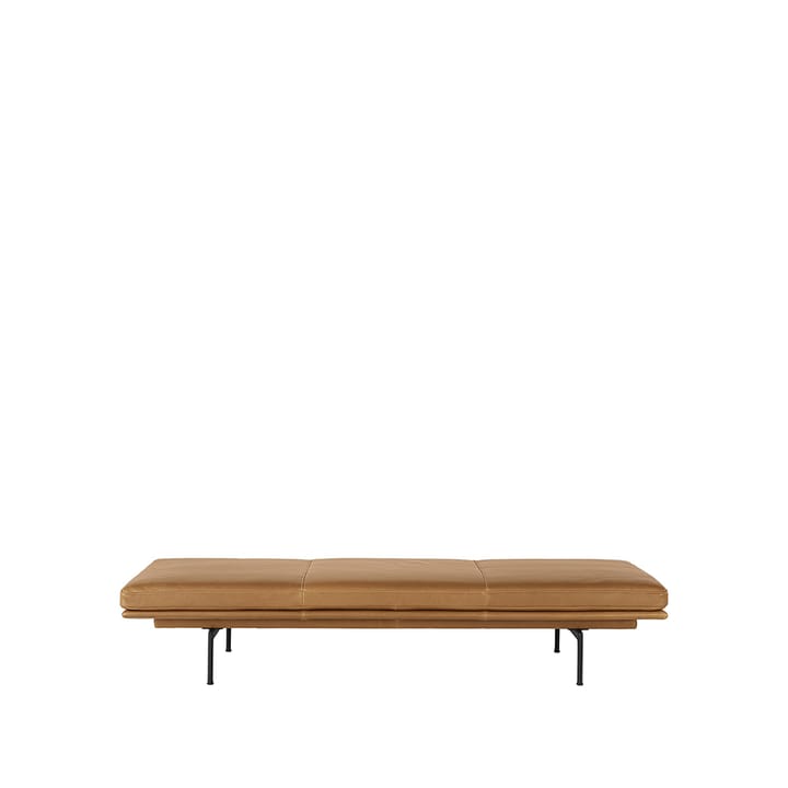 Divano letto Outline, Refine leather cognac-Black Muuto