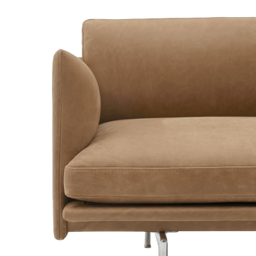 Divano Outline 3,5 posti in alluminio lucidato - Grace leather Camel - Muuto