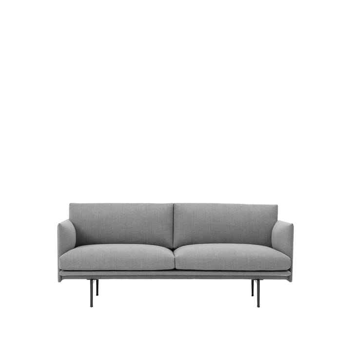 Divano Outline a 2 posti, Fiord 151 grey-Black Muuto