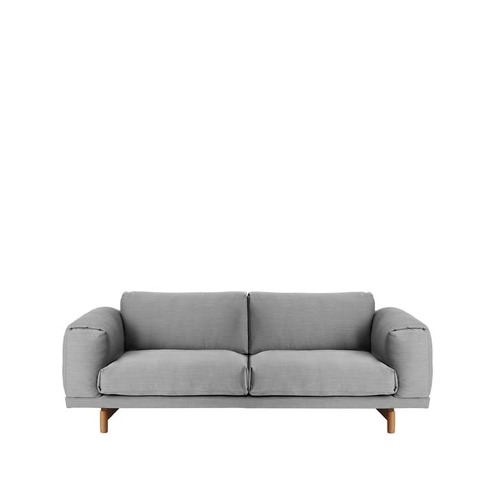 Divano Rest - Divano a 2 posti in tessuto steelcut Trio ii 133 light grey. Gambe in rovere - Muuto