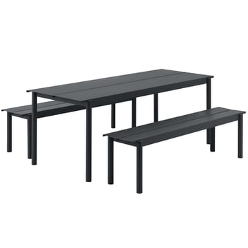 Panchina Linear Steel 170x34 cm - Black - Muuto