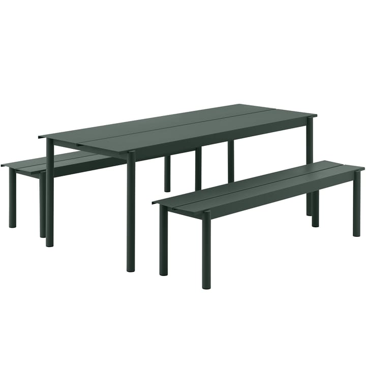 Panchina Linear Steel 170x34 cm, Dark green Muuto