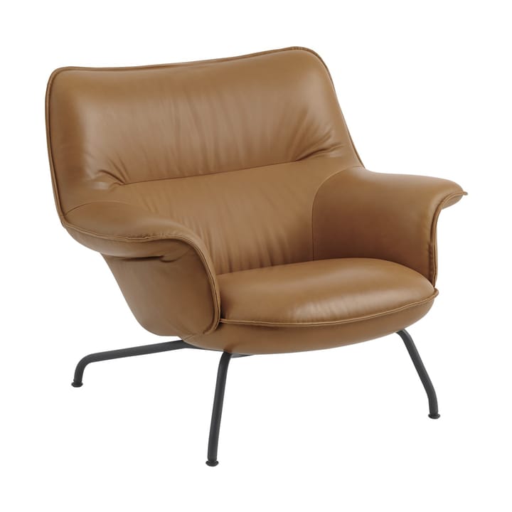 Poltrona bassa Doze - Pelle cognac-nero - Muuto