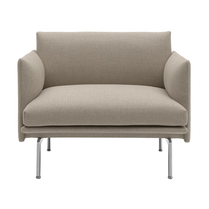 Poltrona in tessuto Outline Chair - Ecriture 240, alluminio lucidato - Muuto