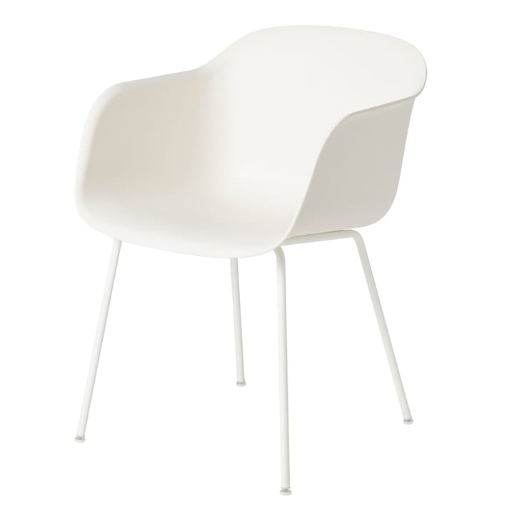 Sedia con braccioli Fiber Chair - Bianco naturale (plastica) - Muuto