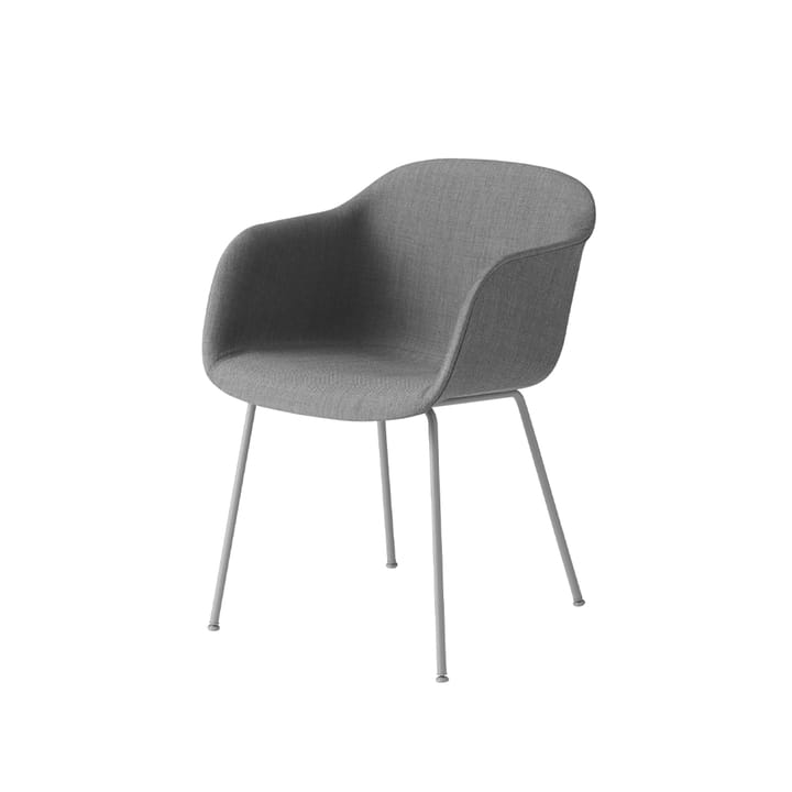 Sedia con braccioli tube base Fiber - Remix 133, grigio - Muuto