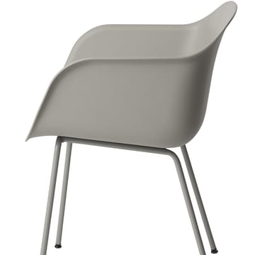 Sedia con braccioli tube base Fiber - Remix 133, grigio - Muuto