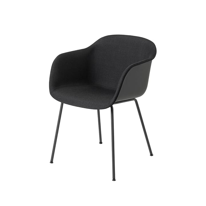 Sedia con braccioli tube base Fiber - Remix 183, nero - Muuto