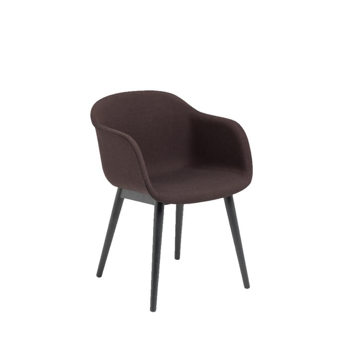 Sedia con braccioli tube base Fiber - Remix 373, nero - Muuto