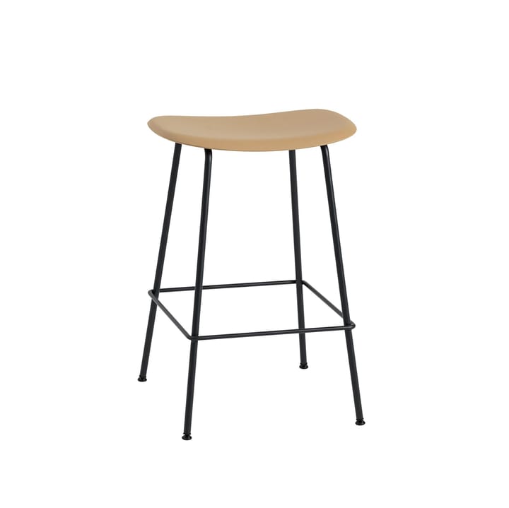 Sedia da bar Fiber Tube 65 cm - Nero-ocra - Muuto