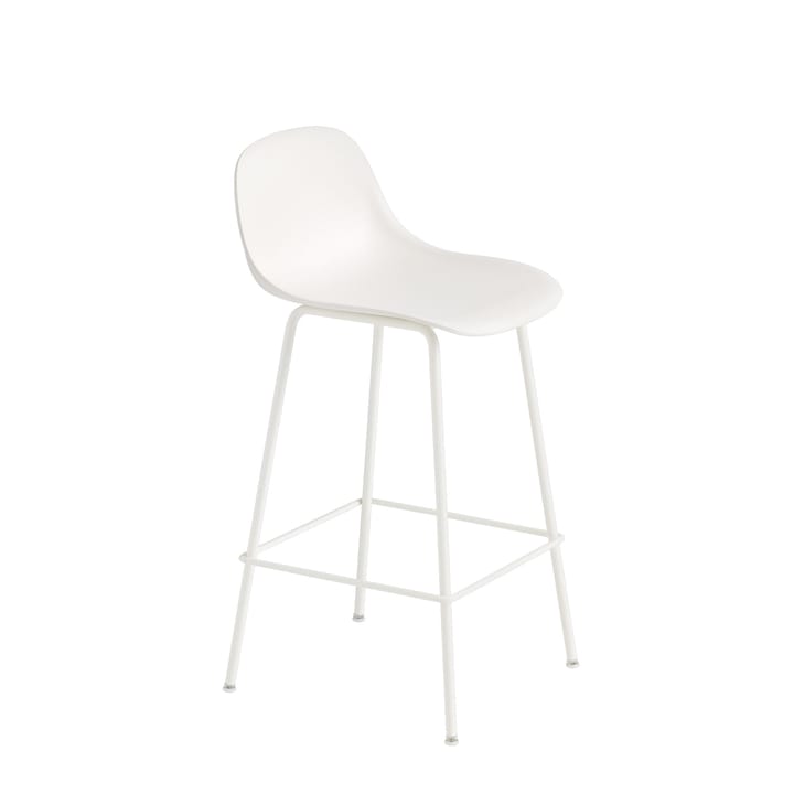 Sedia da bar Fiber Tube con schienale 65 cm - Bianco - Muuto