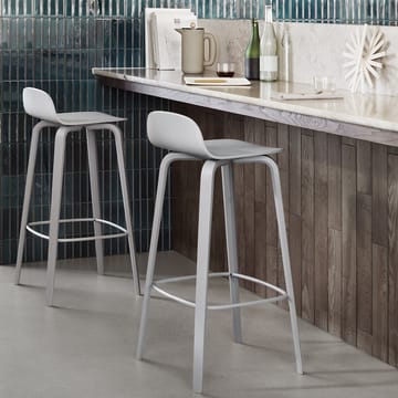 Sedia da bar Visu - bianco, rovere - Muuto