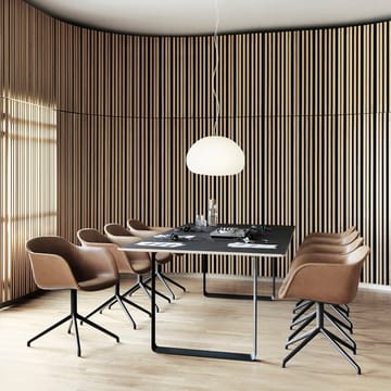 Sedia da ufficio con base girevole e meccanismo di ritorno Fiber - Ochre-anthracite black - Muuto