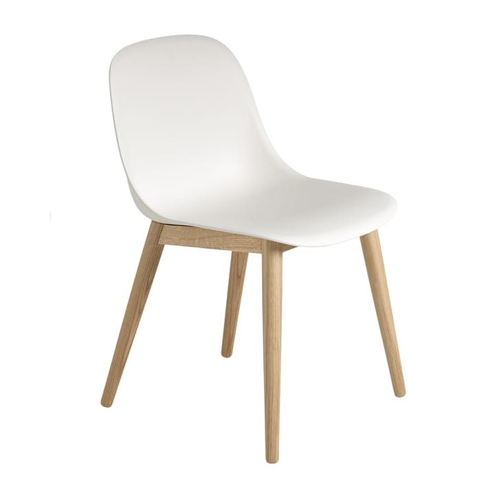 Sedia Fiber con gambe in legno  - bianco - rovere - Muuto