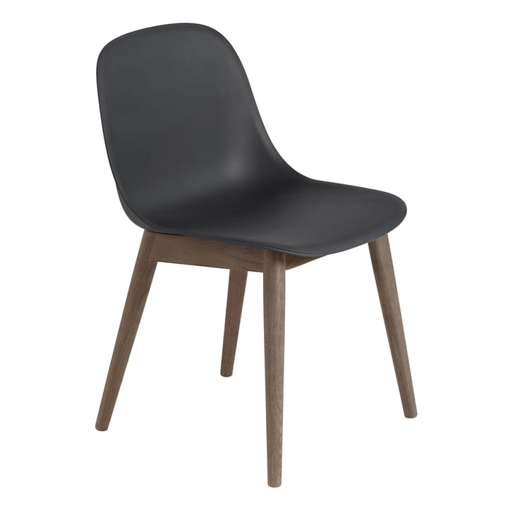 Sedia Fiber con gambe in legno , Black-stained dark brown Muuto