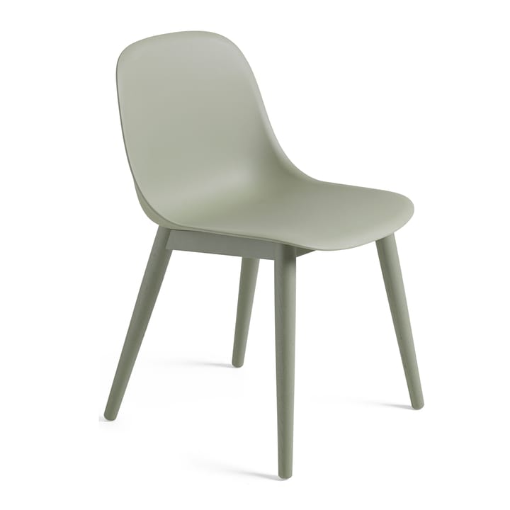 Sedia Fiber con gambe in legno  - dusty green - Muuto