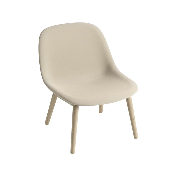 Sedia Fiber Lounge con gambe in rovere, Tessuto Steelcut trio 236 Muuto