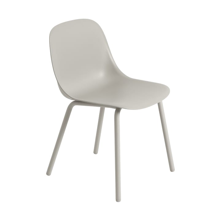 Sedia Fiber Outdoor con gambe in acciaio - Grigio - Muuto