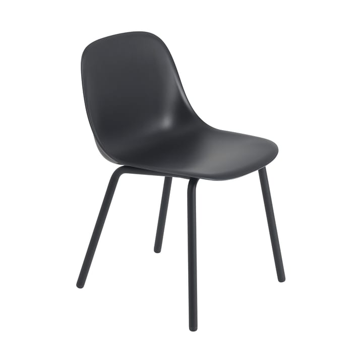 Sedia Fiber Outdoor con gambe in acciaio - Nero antracite    - Muuto