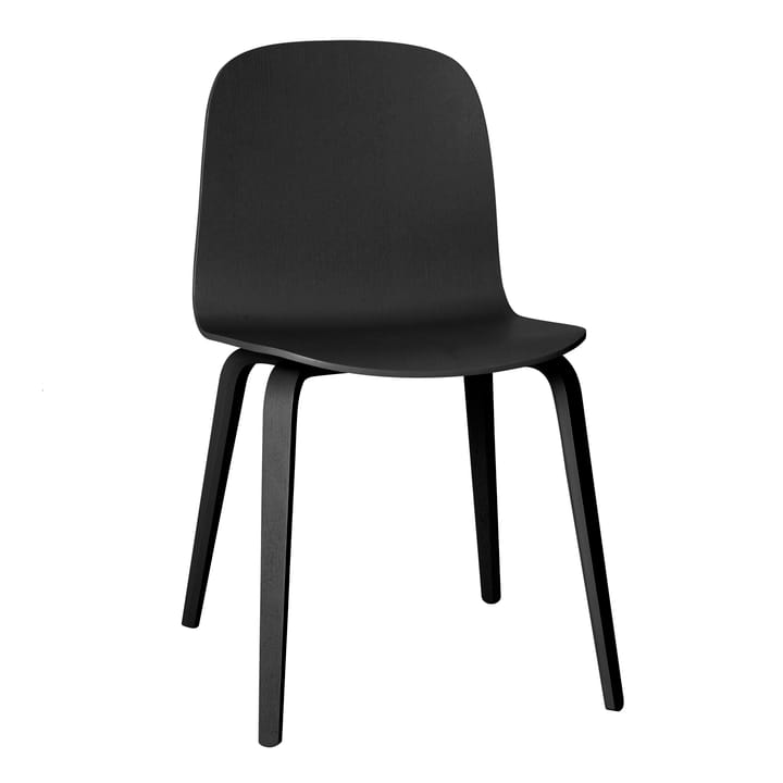 Sedia Visu con base in legno - Black - Muuto