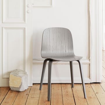 Sedia Visu con base in legno - Grigio - Muuto