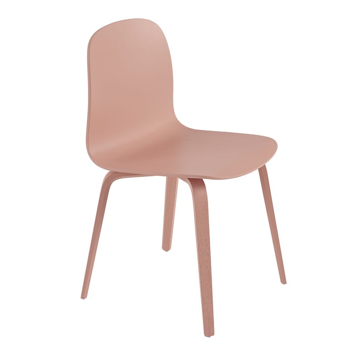 Sedia Visu con base in legno - Rosa tanno - Muuto