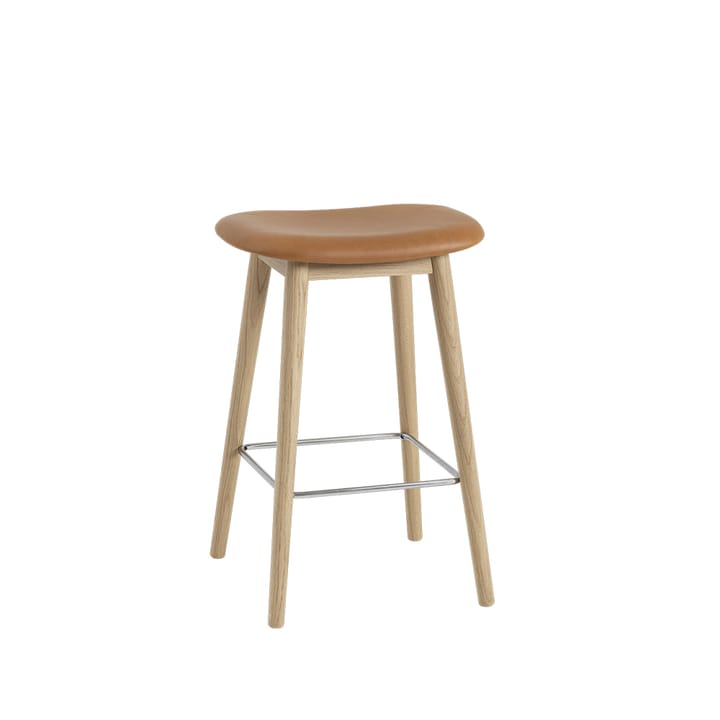 Sgabello da bar Fiber, 65 cm - Cognac, rovere - Muuto