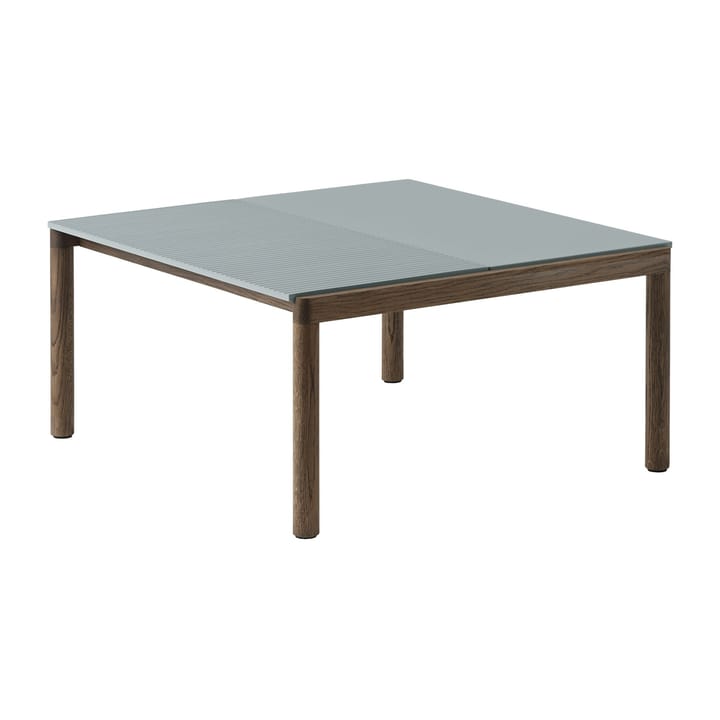 Tavolino da caffè Couple 1 Plain-1 Wavy 80x84x40 cm, Pale blue-dark oiled oak Muuto