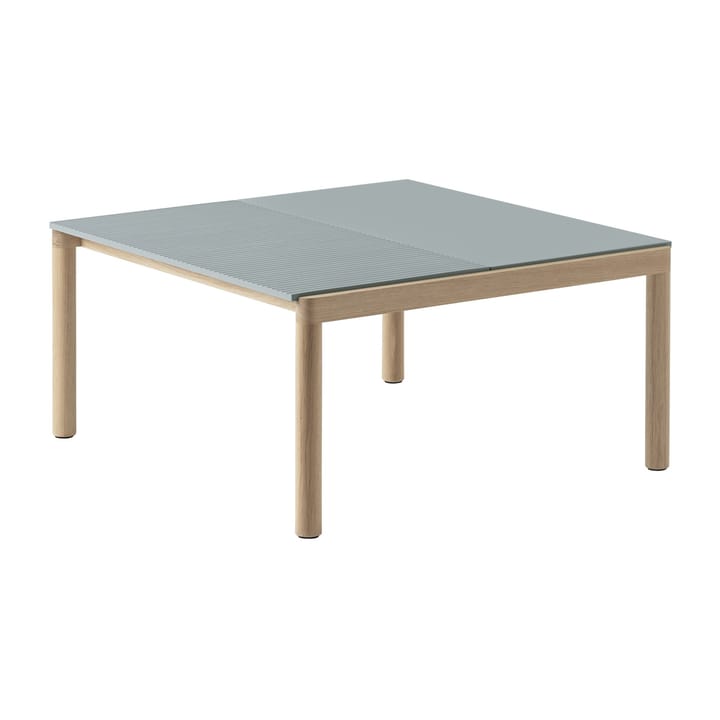 Tavolino da caffè Couple 1 Plain-1 Wavy 80x84x40 cm, Pale blue-oak Muuto