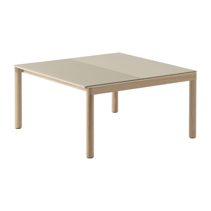 Tavolino da caffè Couple 1 Plain-1 Wavy 80x84x40 cm - Sand-oak - Muuto