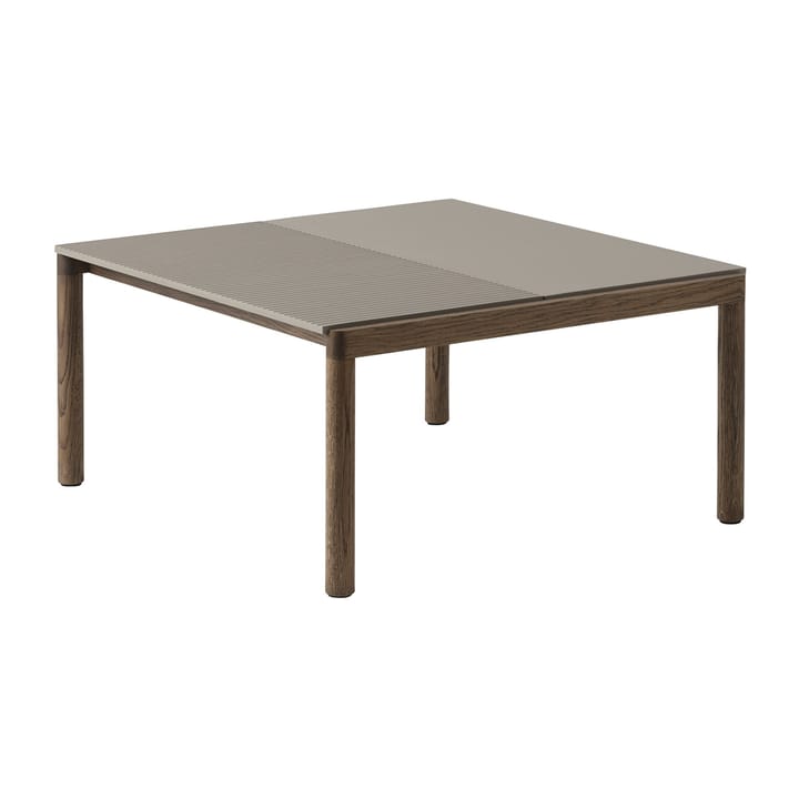 Tavolino da caffè Couple 1 Plain-1 Wavy 80x84x40 cm - Taupe-dark oiled oak - Muuto