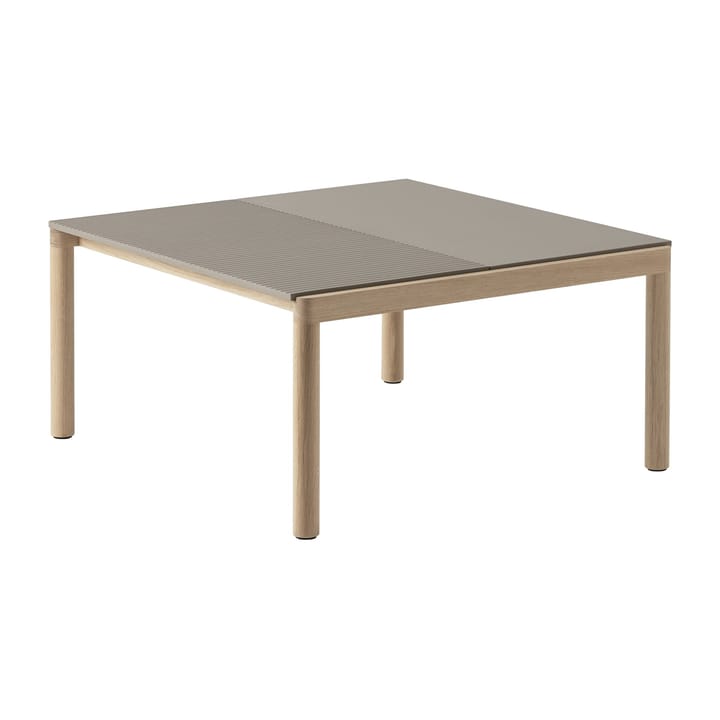 Tavolino da caffè Couple 1 Plain-1 Wavy 80x84x40 cm - Taupe-oak - Muuto