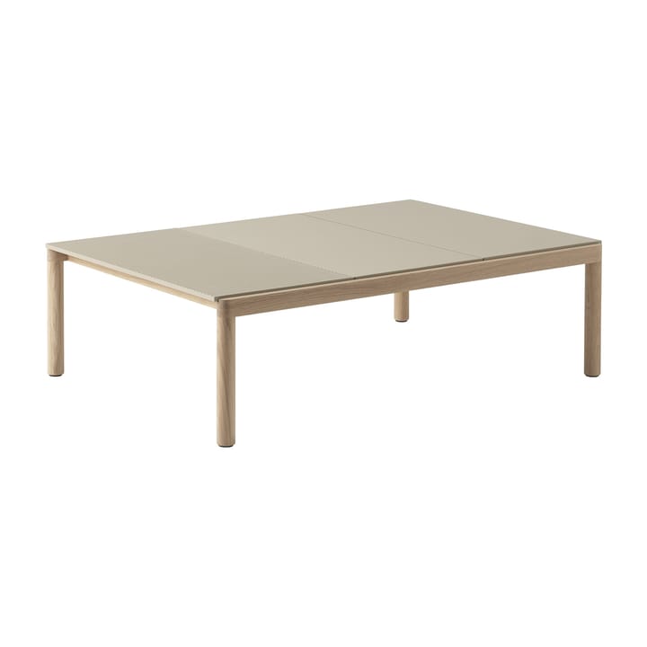 Tavolino da caffè Couple 2 Plain-1 Wavy 120x84x35 cm, Sand-oak Muuto