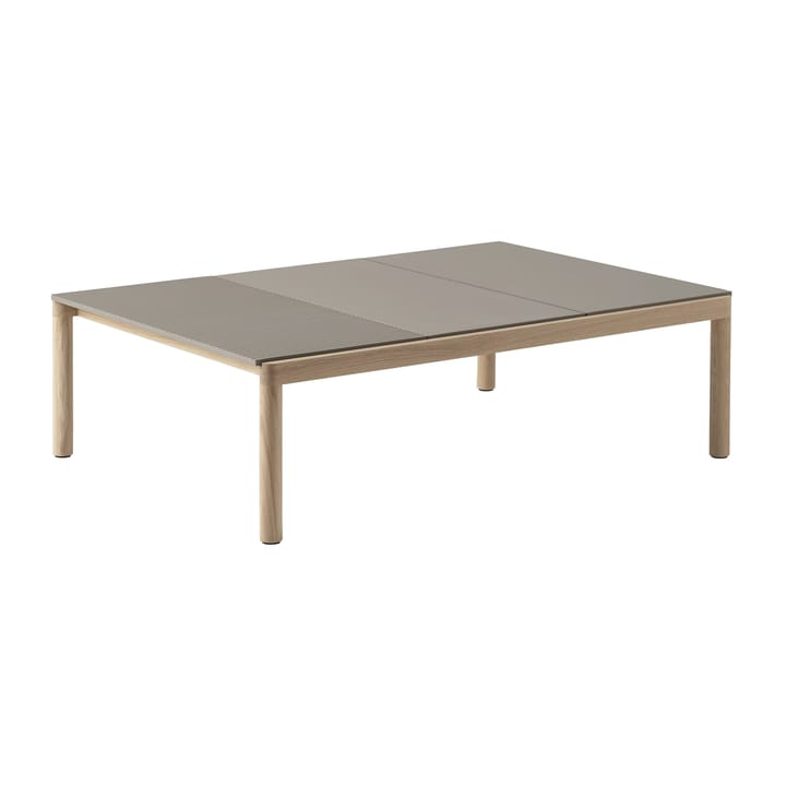 Tavolino da caffè Couple 2 Plain-1 Wavy 120x84x35 cm, Taupe-oak Muuto