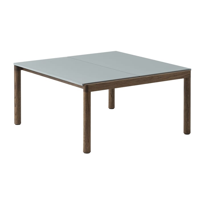 Tavolino da caffè Couple 2 Plain 80x84x40 cm, Pale blue-dark oiled oak Muuto