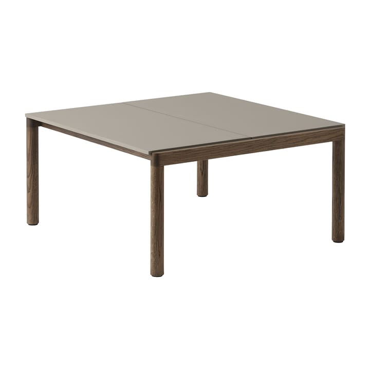 Tavolino da caffè Couple 2 Plain 80x84x40 cm - Taupe-dark oiled oak - Muuto