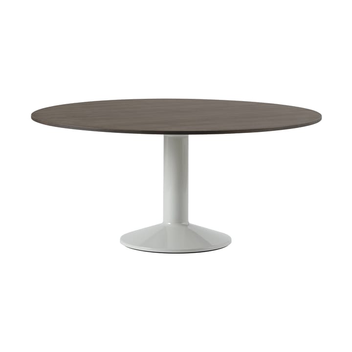 Tavolo a colonna Midst Ø 160 cm - Rovere oliato scuro, grigio - Muuto