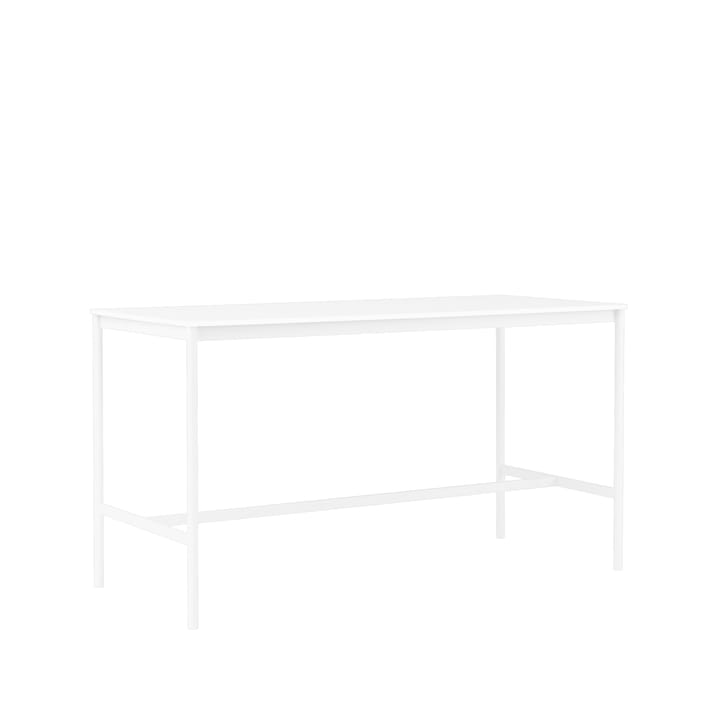 Tavolo da bar Base High, laminato bianco, base bianca, b: 85 cm, l. 190 cm, alt. 105 cm Muuto