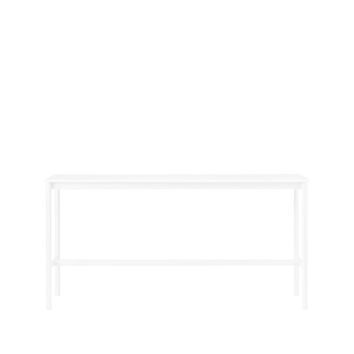 Tavolo da bar Base High, laminato bianco, base bianca, bordo in ABS, base: 50 cm, l. 190 cm, alt. 95 cm Muuto