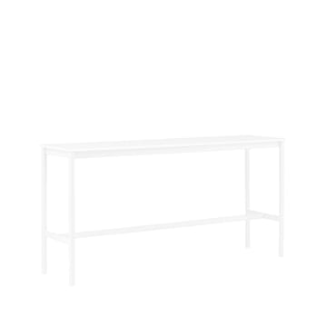 Tavolo da bar Base High - laminato bianco, base bianca, bordo in ABS, base: 50 cm, l. 190 cm, alt. 95 cm - Muuto