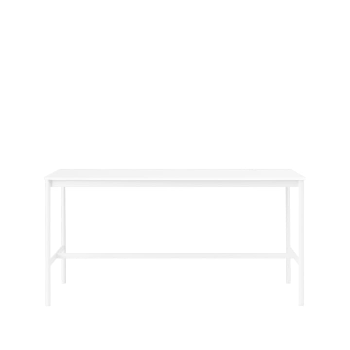 Tavolo da bar Base High - laminato bianco, base bianca, bordo in ABS, base: 85 cm, l. 190 cm, alt. 95 cm - Muuto