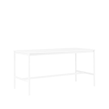 Tavolo da bar Base High - laminato bianco, base bianca, bordo in ABS, base: 85 cm, l. 190 cm, alt. 95 cm - Muuto